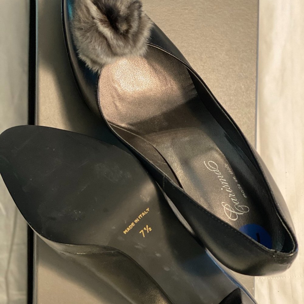 Carisma leather pumps with rabbit fur
